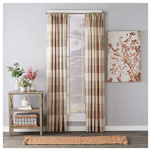 SKL Home by Saturday Knight Ltd. Aiden - Panel para Ventana, Color Gris Pardo, 132 x 213 cm