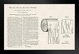 Toilet Paper Roll Official Patent Diagram Black Wood Framed Poster 14x20