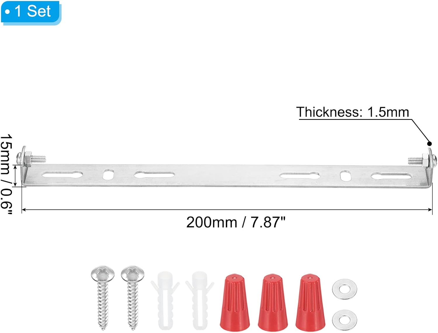 PATIKIL 200mm (7.9") Universal Light Fixture Mounting Bracket Kit, Light Crossbar Ceiling Light Plate with Screw for Wall Lights Ceiling Lighting Pendant Chandelier