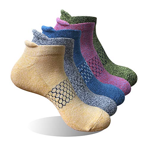 Winhot Ankle Running Socks For Women, Athletic Winter Breathable Outdoor Sock Cushioned Performance Tab 5 Pack #TOP9
