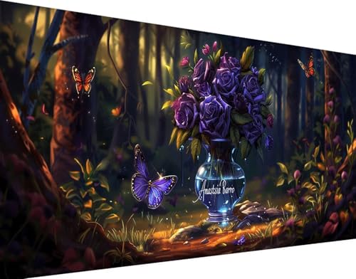 Diamond painting adulte 5D fleur avec arbre géant 60x120cm pour loisirs créatifs