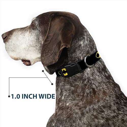 Collier Chien Batman Buckle Down Plastique Clip Noir Jaune Réglable