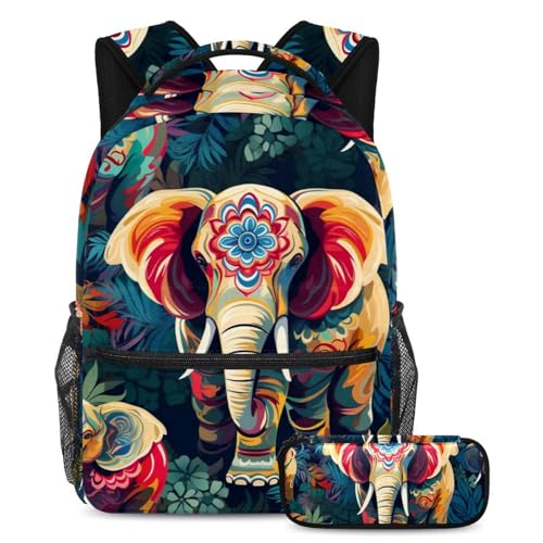Sac à dos grande capacité et trousse multicolore pour la rentrée scolaire des ados