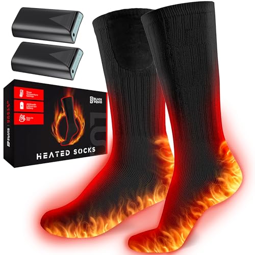 Rechargeable Heated Socks Men Women - Washable Battery Operated Foot Warmer for Ski Hunting - Electric Winter Heating Socks for Work Boot Toe Sleep Bed Indoor Outdoor Sports Walking Research