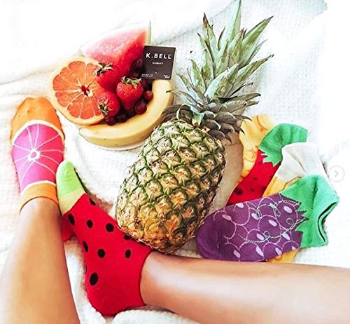 Image of K. Bell women's Fun Food & Drink Low Cut Socks - 6 Pairs - Cool & Cute Novelty Gifts