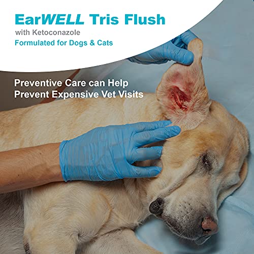 VetWELL Dog Ear Cleaner Solution & Infection Treatment for Dogs & Cats, Tris Otic Cleanser Drops Helps Eliminate Odor and Relieve Infections – 12oz VetWELL Dog Ear Cleaner Solution & Infection Treatment for Dogs & Cats, Tris Otic Cleanser Drops Helps Eliminate Odor and Relieve Infections – 12oz