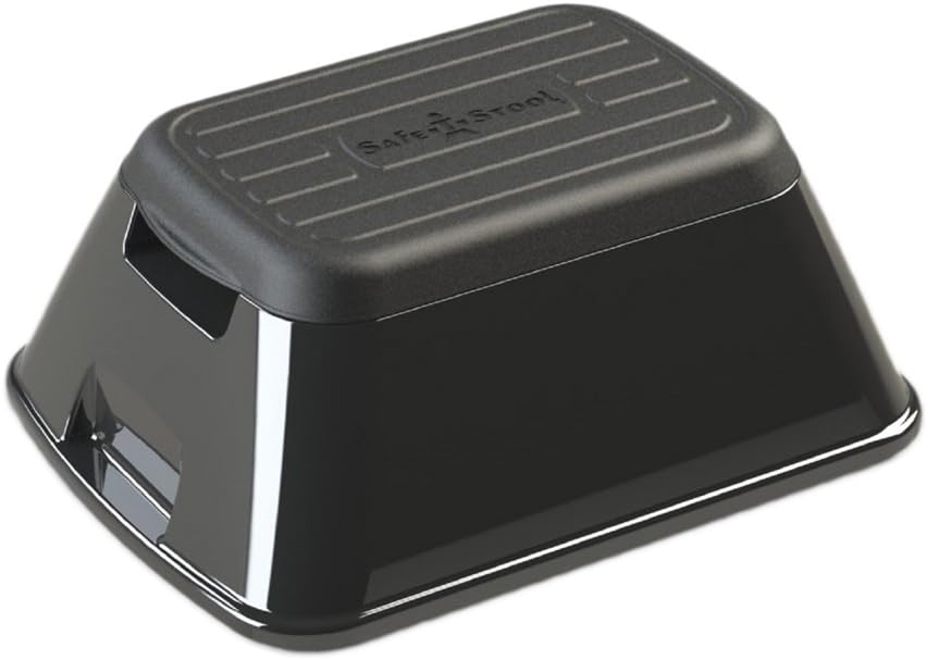1-Step Plastic Anti-Tip Safe-T Step Stool with 375 lb. Load Capacity Color: Black