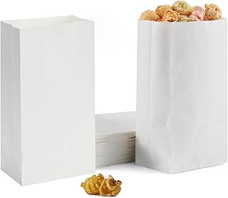 Volanic 5.1 X 3.1 X 9.4 Inch 4LB 40PCS Kraft Paper Bags Lunch Bags for Birthday Party Christmas Wedding Favor