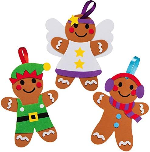 Baker Ross Gingerbread Man Mix and Match Kits - Pack of 8, Christmas Arts and Crafts and Christmas Decorations for Kids (AX357)