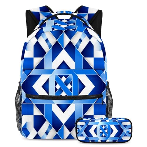 Sac à dos polyvalent imprimé mosaïque drapeau bleu 75 avec sa pochette zippée