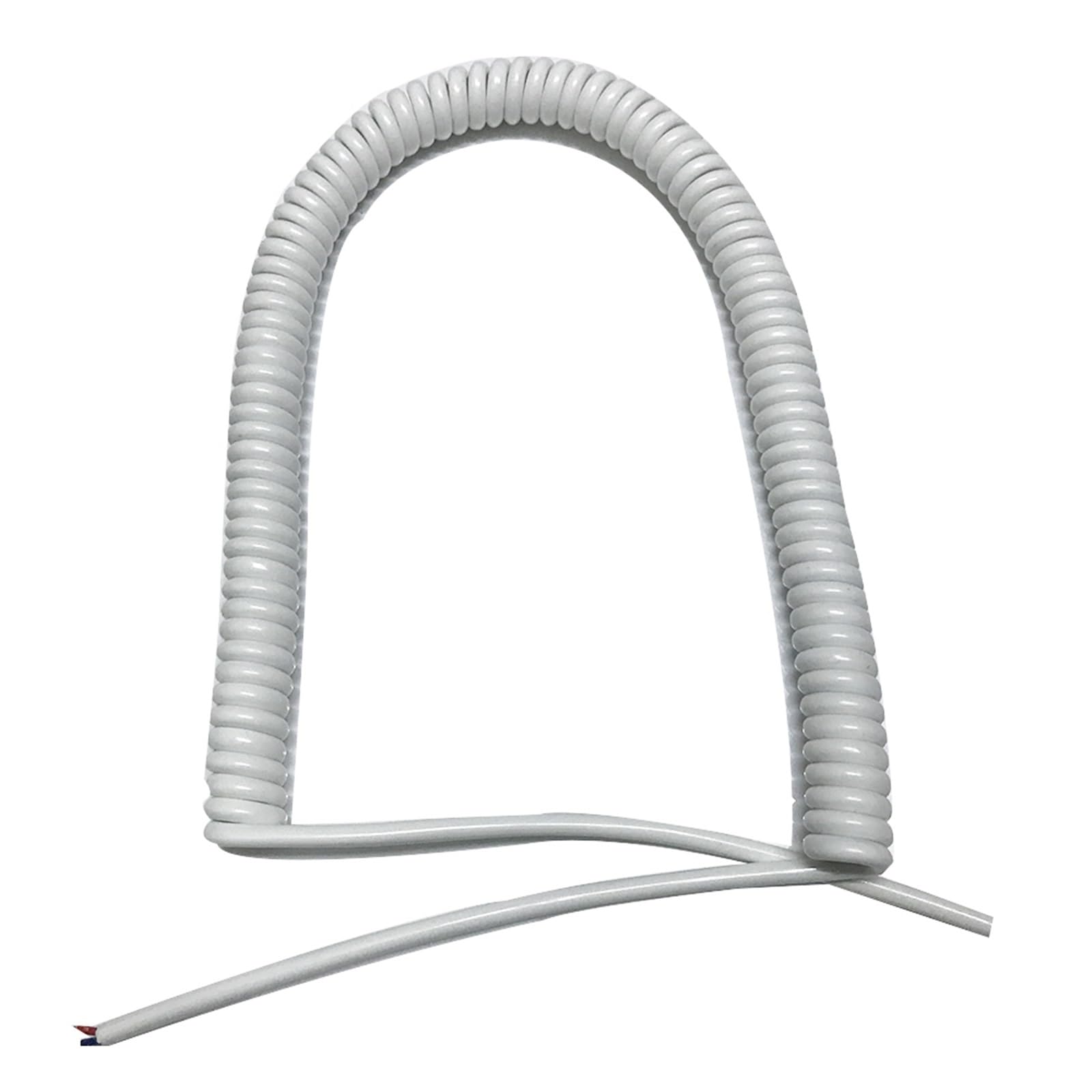 PULaif Spring Spiral Cable, White 2 Core 0.75mm2 Flexible Telescopic Spring Spiral Extension Cable Multiple Sizes(Undraw 3.75 meter)