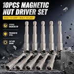 Set de 10 pièces d'embouts de clé à douille à impact, 1/4 pouce, douille magnétique à changement rapide, adaptateur de perceuse à impact