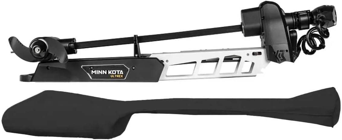Oceansouth Trolling Motor Cover for MINN KOTA Ultrex 45” – Custom Fit, Heavy Duty Marine Fabric, UV & Water Resistant, Black