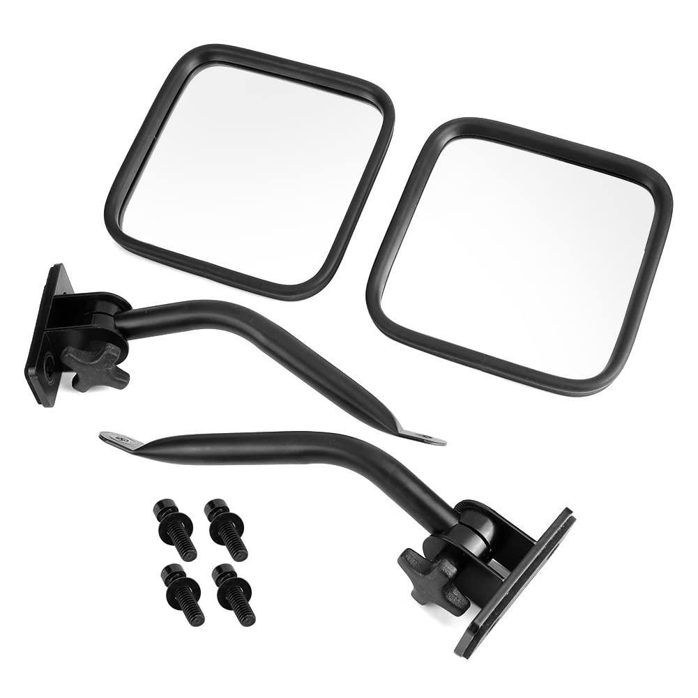 Specchietto Retrovisore Specchio Quadrato Resistente Agli Urti per JK 2007-2017, Specchietti Retrovisori Riflettenti Resistenti Alla Corrosione, Accessorio per Auto per Tutte le Condizioni