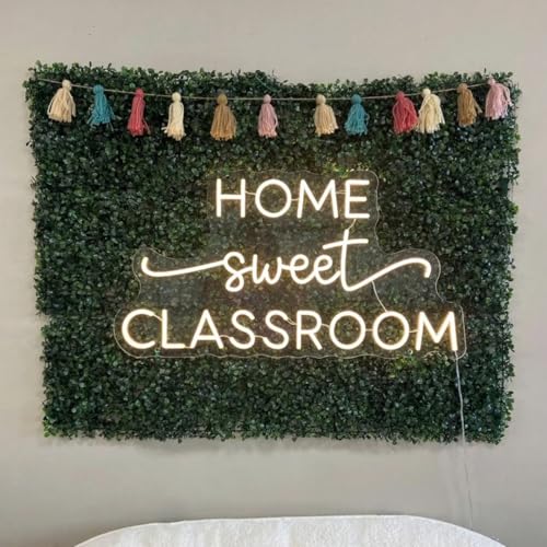 Image of Home Sweet Classroom Neon Sign Classroom Door Hanger Teacher Christmas Gift Teacher Sign Light for Teachers, Back to School Gifts, Classroom Decor