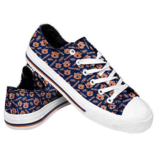 FOCO Auburn Tigers NCAA Womens Low Top Repeat Print Canvas Shoes - 10