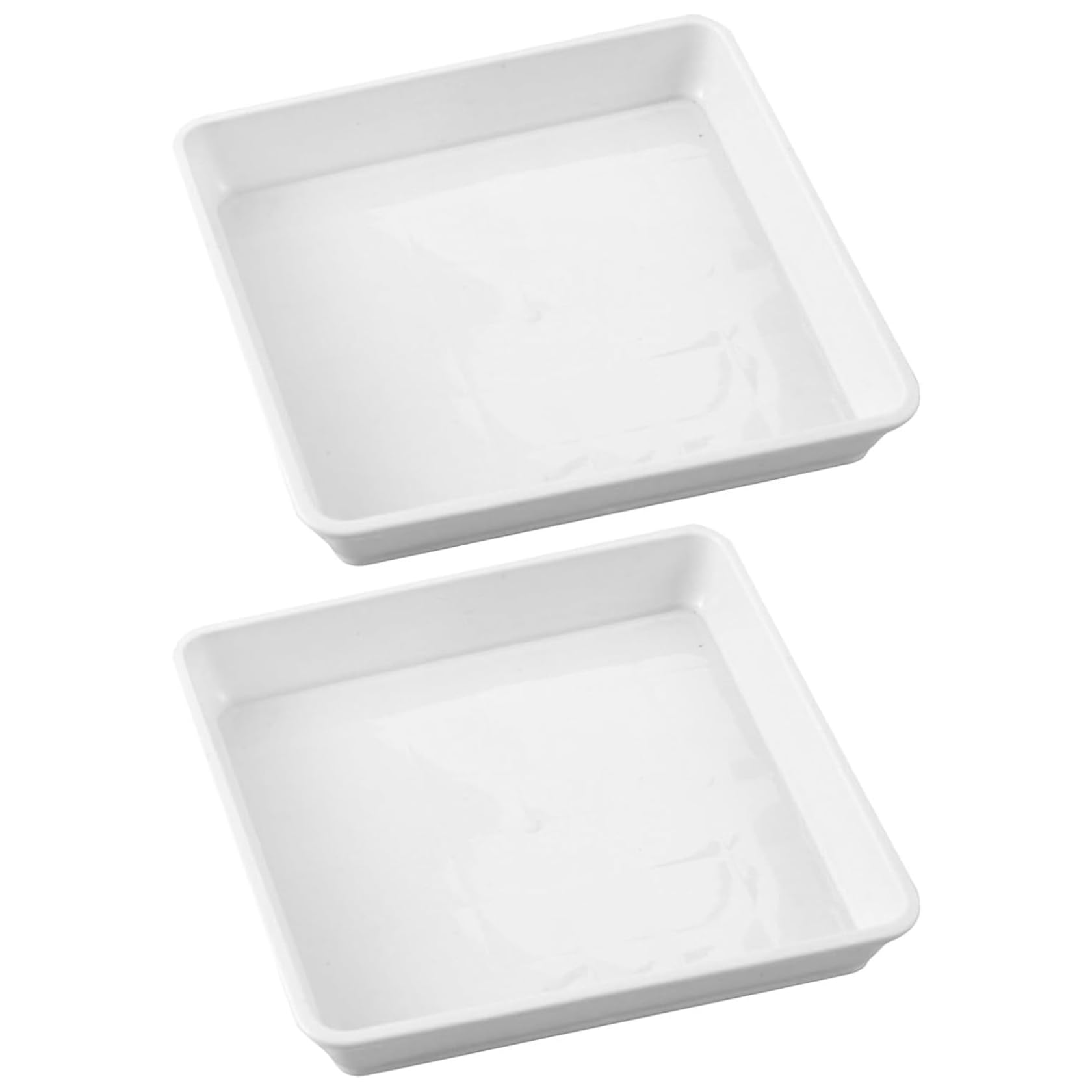 Soucoupe pour plantes flexible et incassable lot de 2 grands plateaux blancs étanches