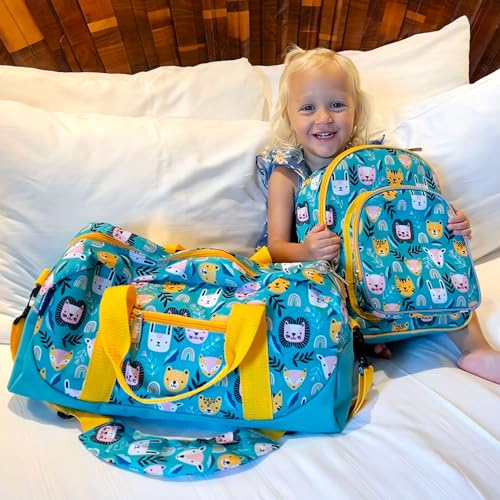 Image of Wildkin 12 Inch Toddler Backpack for Kids, Party Animals | Ages 3-7, lightweight toddler backpack for daycare, preschool, and travel