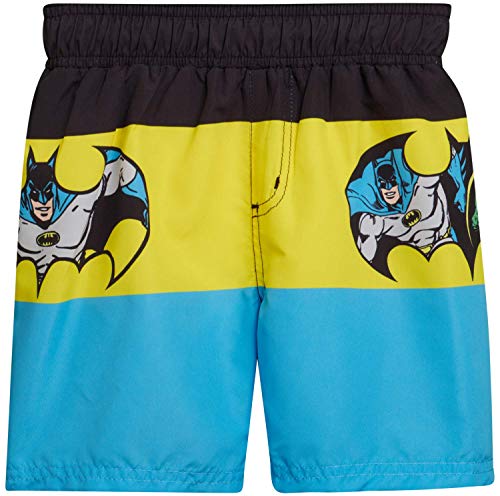 Warner Bros. Boys Swim Trunk Shorts - Batman and Justice League, Batman/Yellow Blue, Size 2T