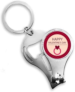 Abridor de garrafa rosa redondo Feliz Dia dos Namorados Chaveiro abridor de garrafa