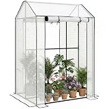 Outsunny Serre de Jardin PE Bâche Renforcée Acier 100 x 80 x 150 cm Blanc