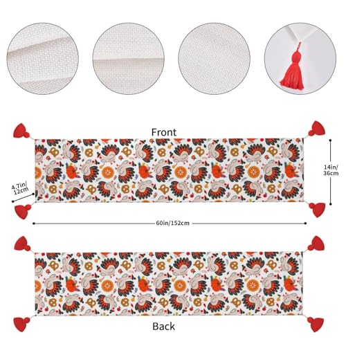 Chemin de table de Noël lavable de 35,6 x 152,4 cm pour table basse et repas - 5