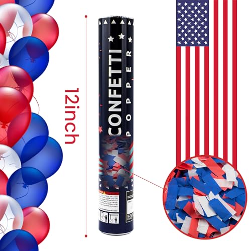 Confetti Cannon 12 Pack Multicolor Biodegradable Confetti Popper Party Confetti Shooters 12 Inch Confetti Popper Cannons Confetti Poppers for Wedding Birthday Graduation New Years Eve Celebration