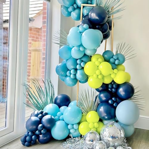 Image of PartyWoo Green Balloon Garland, 100 pcs Shades of Green Balloons Different Sizes Pack of 36 Inch 18 Inch 12 Inch 10 Inch 5 Inch for Balloon Garland Arch as Party Decorations, Birthday Decorations