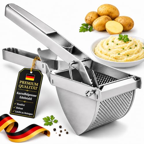 Hohe Qualität Kartoffelpresse Edelstahl Testsieger - Ergonomischer Komfortgriff, Extra Großes...