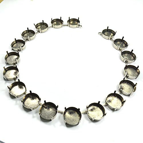 5 PCS 18mm Rivoli empty Cup Chain Necklace base 18 settings for jewelry making - Yellow Gold