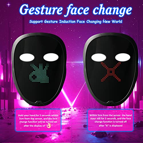 Depointer Life 2023 New Led Mask With Rechargeable Bluetooth-Compatible App Controlled, Customizable Shining Mask, Led Lighted Face Transforming Mask #TOP2