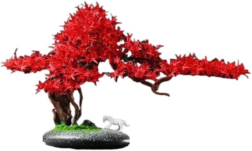 Simulated Bottle Plants Simulation Maple Leaves Red with Decorations, Ornaments for Home, Living Room, Potted Plants, Office Indoor Decorations