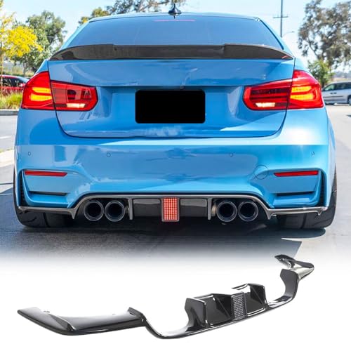 MCARCAR KIT Gloss Black Rear Diffuser for BMW F80 M3 Sedan F82 M4 Coupe F83 M4 Convertible 2015-2019 ABS Customized Lower Bumper Cover Lip Spoiler Valance Protector Body Kit with Brake Light