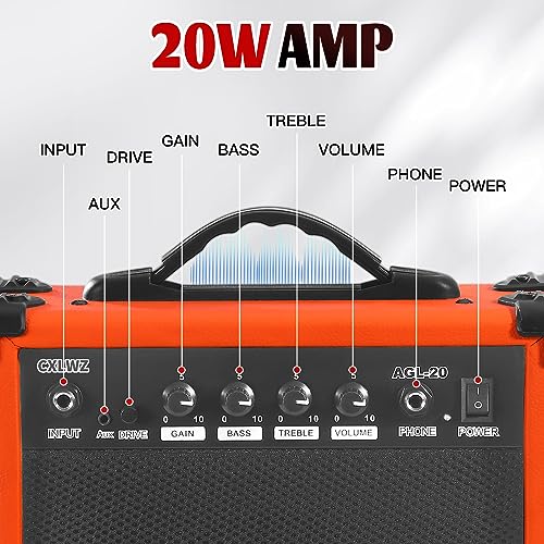 image for CXLWZ Electric Guitar Amp 20 Watt Amplifier Portable Amp with Headphon