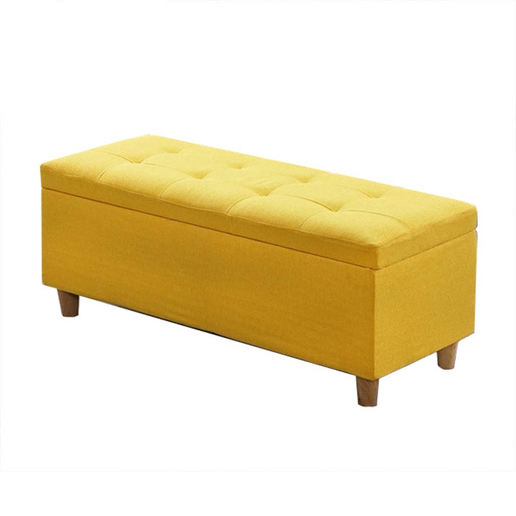 LUUYYI - Sgabello creativo in legno massello per cambiare scarpe, tavolino da divano basso, sgabello quadrato per la casa (giallo, 130 x 40 x 40 cm)