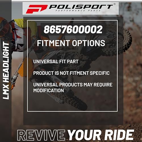 Polisport 8657600002 - LMX-Scheinwerfer aus Polypropylen mit Halogenlampe, kompatibel mit allen Motocross-/Enduro-Modellen in Farbe schwarz