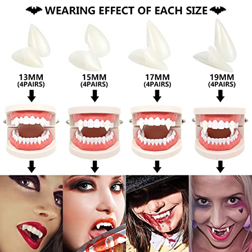 Peogohs 16 Pairs Vampire Teeth With Adhesive, Vampire Fangs For Adults thumb #1