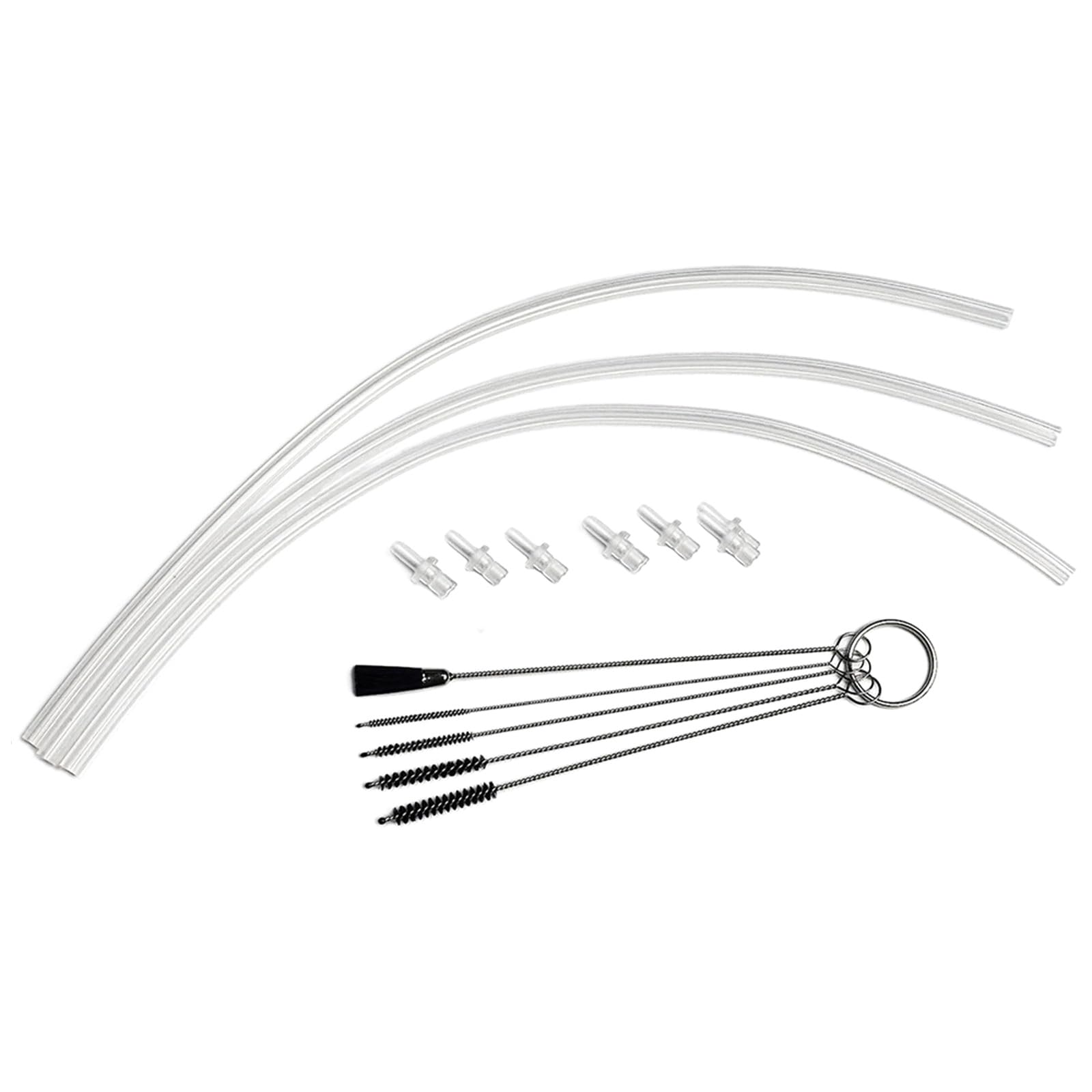 Tsophreniq Silicone Milk Tube Hoses Replacement Pipe Set with High Frother Connector and Brush for Coffee Enthusiasts Coffee Machine Milk Tube Set