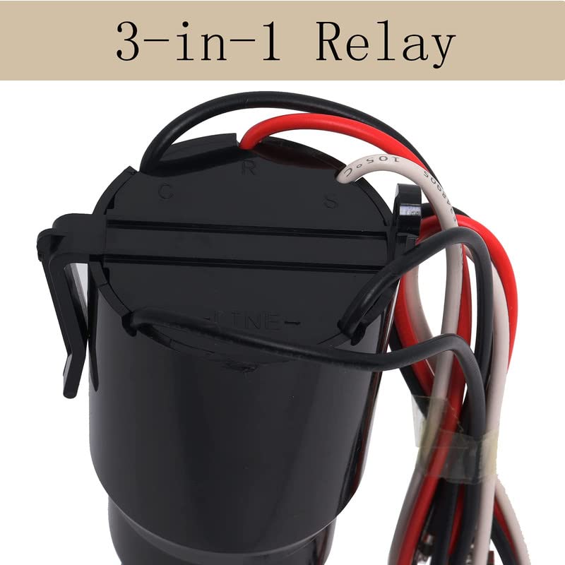 Podoy RCO810 3 in 1 Hard Start Kit Compatible with Supco Relay Capacitor Overload 1/12-1/5 HP, 110-125V Compressor Hard Start Capacitor Kit for Refrigerator Freezers (2 Pcs)