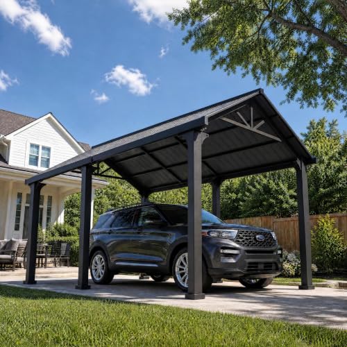 SUNJOY 6,1 x 3,6 m Outdoor Metallcarport, verzinktes Stahldach...