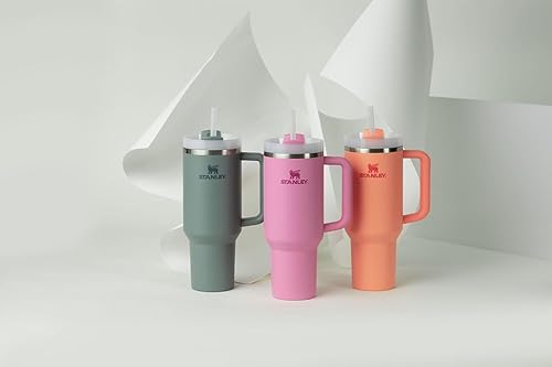 Miniatura 314 de STANLEY Quencher H2.0 Vaso Térmico con asa y pajilla, 64 onzas, tapa Flowstate de 3 posiciones, gran capacidad para viajes y deportes, vaso de acero