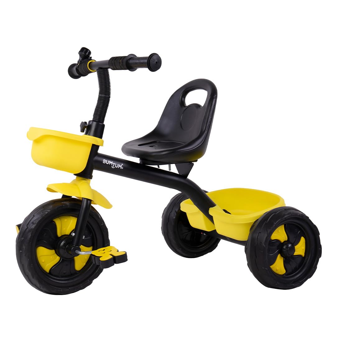 Tricycle Ride | Play & Plug Cycle for Kids | 2-5 Years - Tricycles for Boy & Girl | Sturdy Designs with Storage Box, Horn and Guarded Seats, Heavy Wheels (Yellow, Pack of 1)
