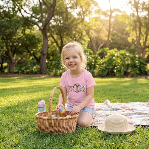 Image of Easter Shirts for Girls Kids Easter Gift Bunny T-Shirt Clothing 3-12 Years