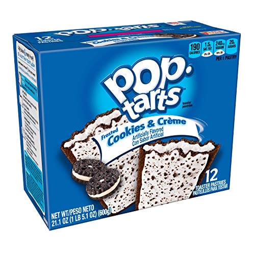 Pop-Tarts Breakfast Toaster Pastries, Frosted Cookies and Creme Flavored, 21.1 oz (12 Count)