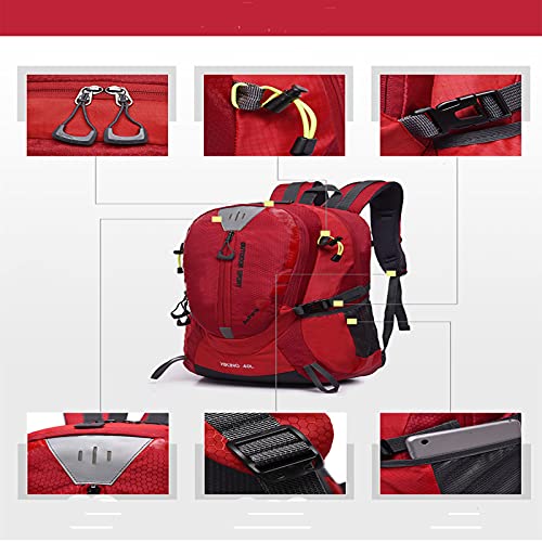 Mochila ligera deportiva Zhimei 40L para senderismo rojo miniatura 3