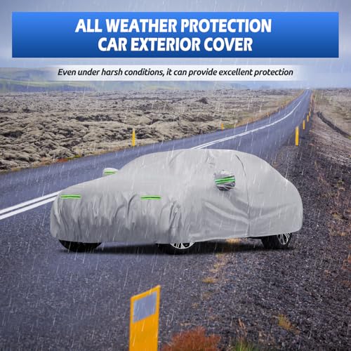 Image of Car Cover Fit for Mercedes Benz E-Class Sedan E300 E350 E450 /E43 E53 E63 AMG (2006-2026), Migaven Waterproof Full Exterior Cover Sun Rain Protection with Door Zipper, Silver