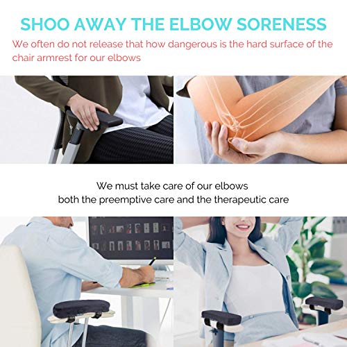 EcoLifeDay Chair armrest Cushions Elbow Pillow Pressure Relief armrest Pads 2-Piece Set of Office Chair armrest Gaming Chair armrest with Quick Rebound Sponge