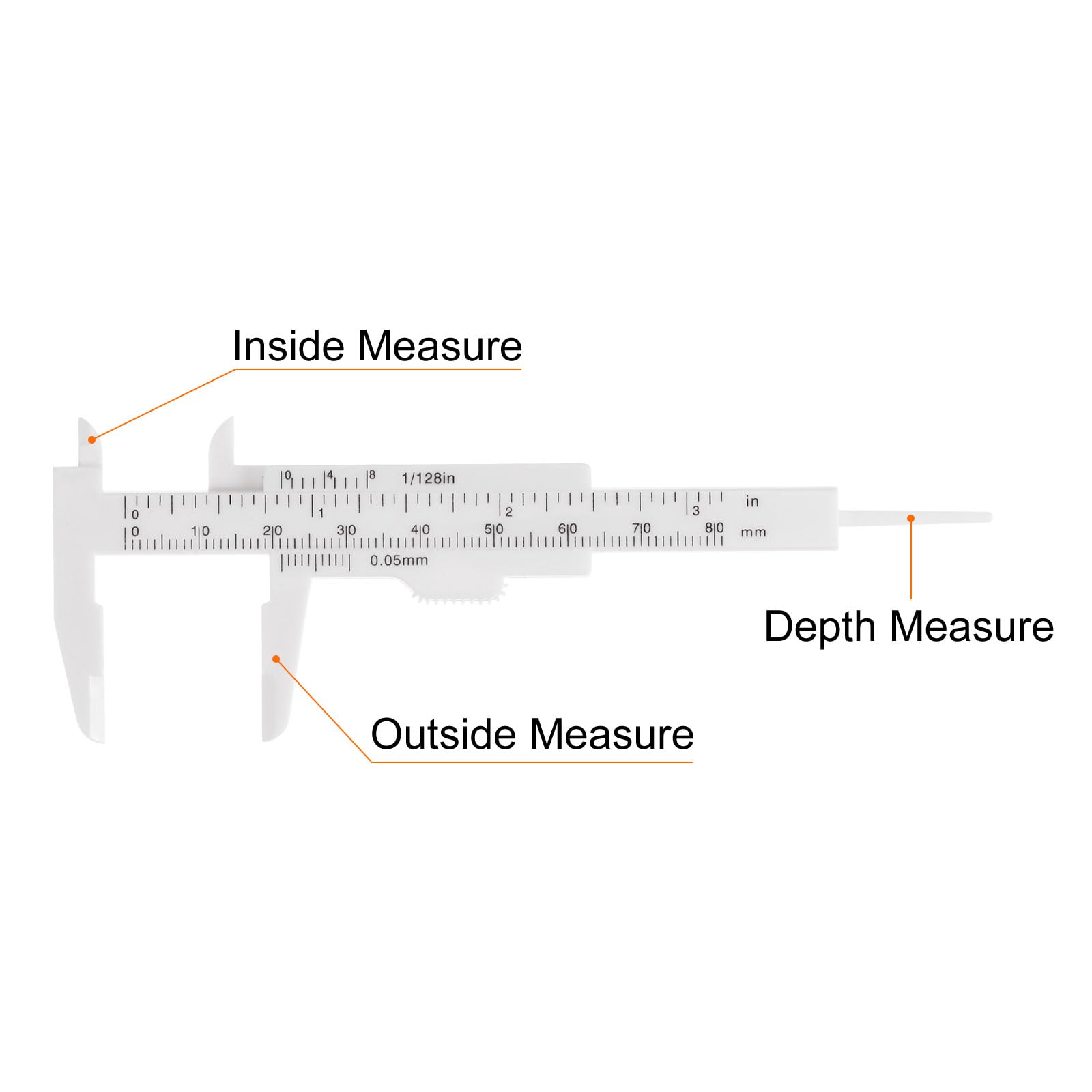 QUARKZMAN 20 stuks mini-plastic schuifmaat 80 mm 3