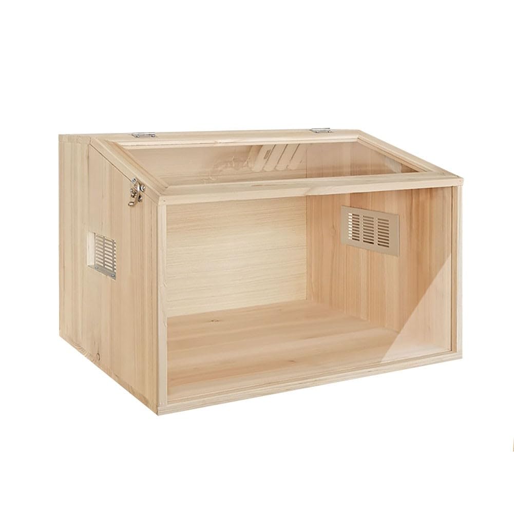 Wooden Hamster Cages With Clear View Clean Acrylic Guinea Pigs Cage Openable Top with Acrylic Sheets Chewproof Ventilator (60x40x40cm)