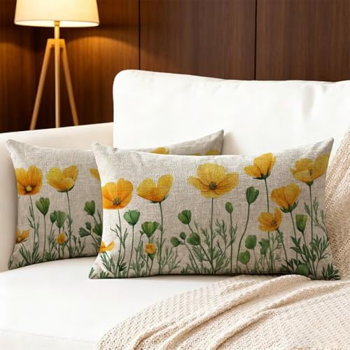Housse coussin en lin imperméable 50x70cm imprimé double face de qualité